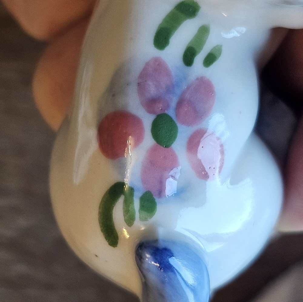 Set of 4 Vintage Porcelain Miniature Hand Painted Floral Cats Kittens Playing - Picture 13 of 15